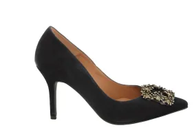 MARIAN Navy Suede Stiletto with embellished buckle