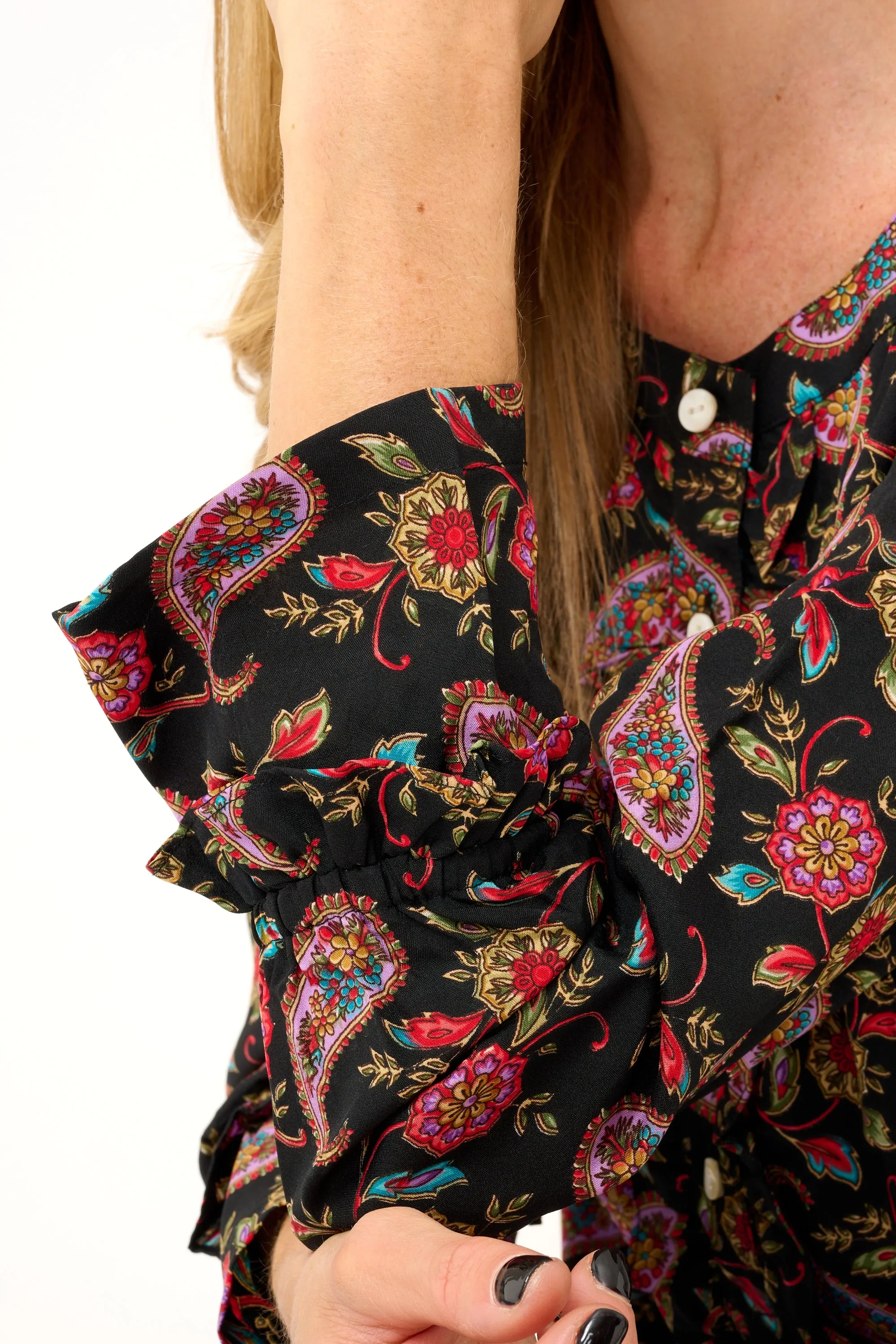 Meg Shirt in Black Paisley