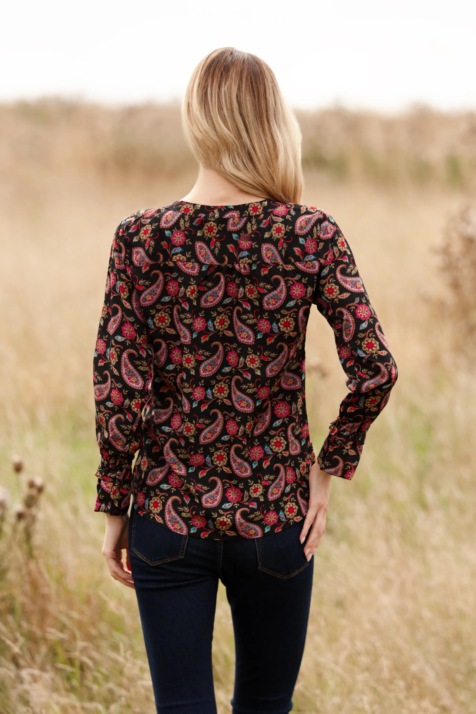 Meg Shirt in Black Paisley