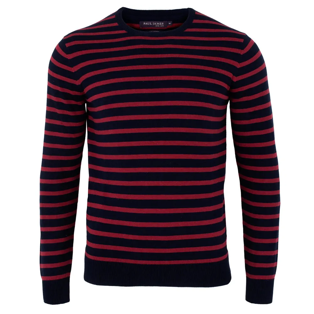 Mens Lightweight Cotton All Over Stripe Breton Jumper