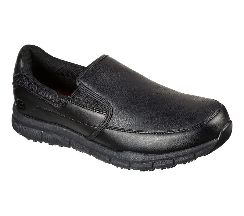 Mens Skechers Work Slip on Shoes Slip Resistant Sole Memory Foam 77157EC/BLK sale