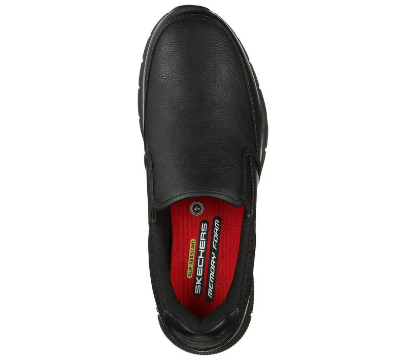 Mens Skechers Work Slip on Shoes Slip Resistant Sole Memory Foam 77157EC/BLK sale