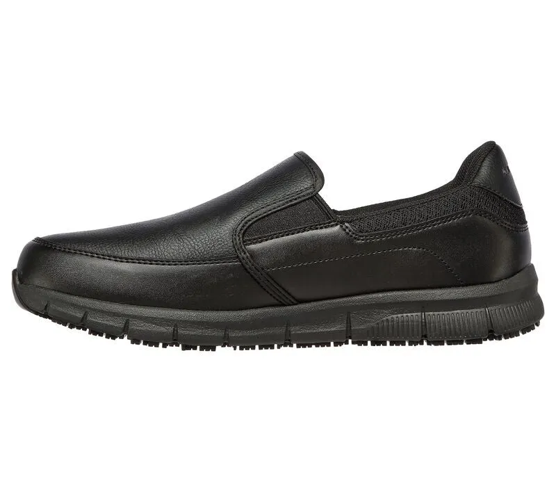 Mens Skechers Work Slip on Shoes Slip Resistant Sole Memory Foam 77157EC/BLK sale