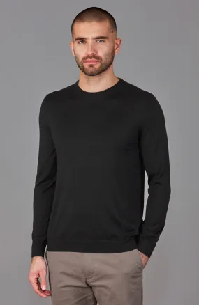 Mens Superfine Merino Silk Crew Neck Jumper