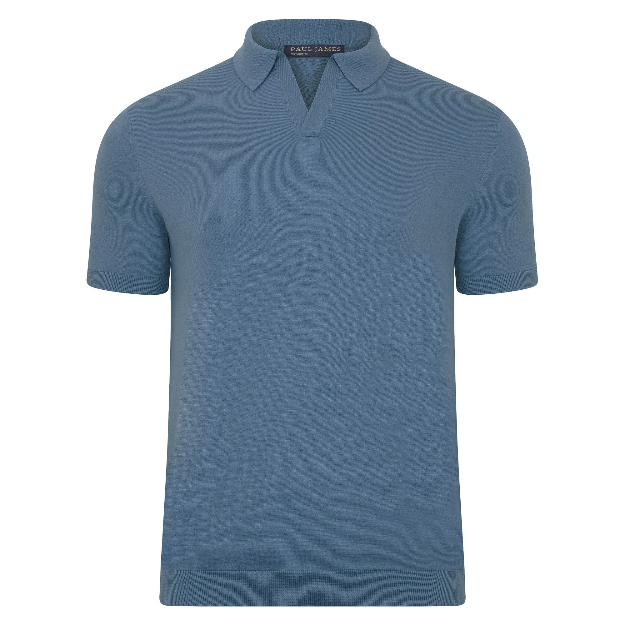 Mens Ultra Fine Cotton Buttonless Polo Shirt