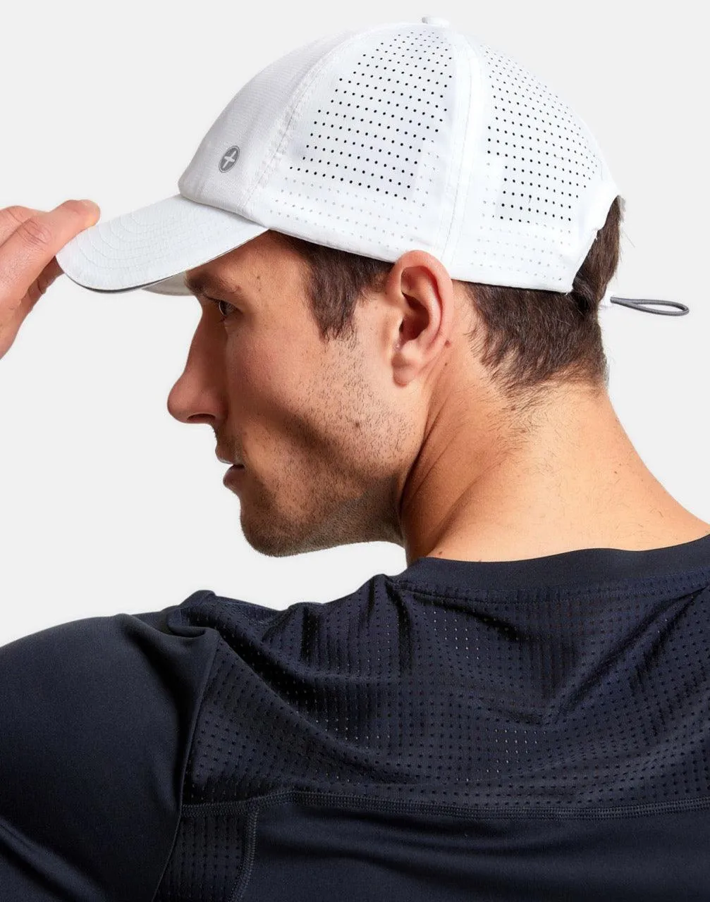 Mesh Rec Running Cap in Striker White