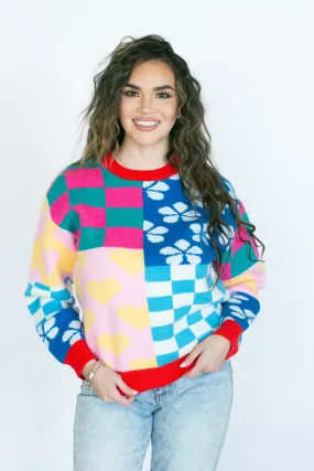 Mesmerizing Sight Multi Pattern Sweater