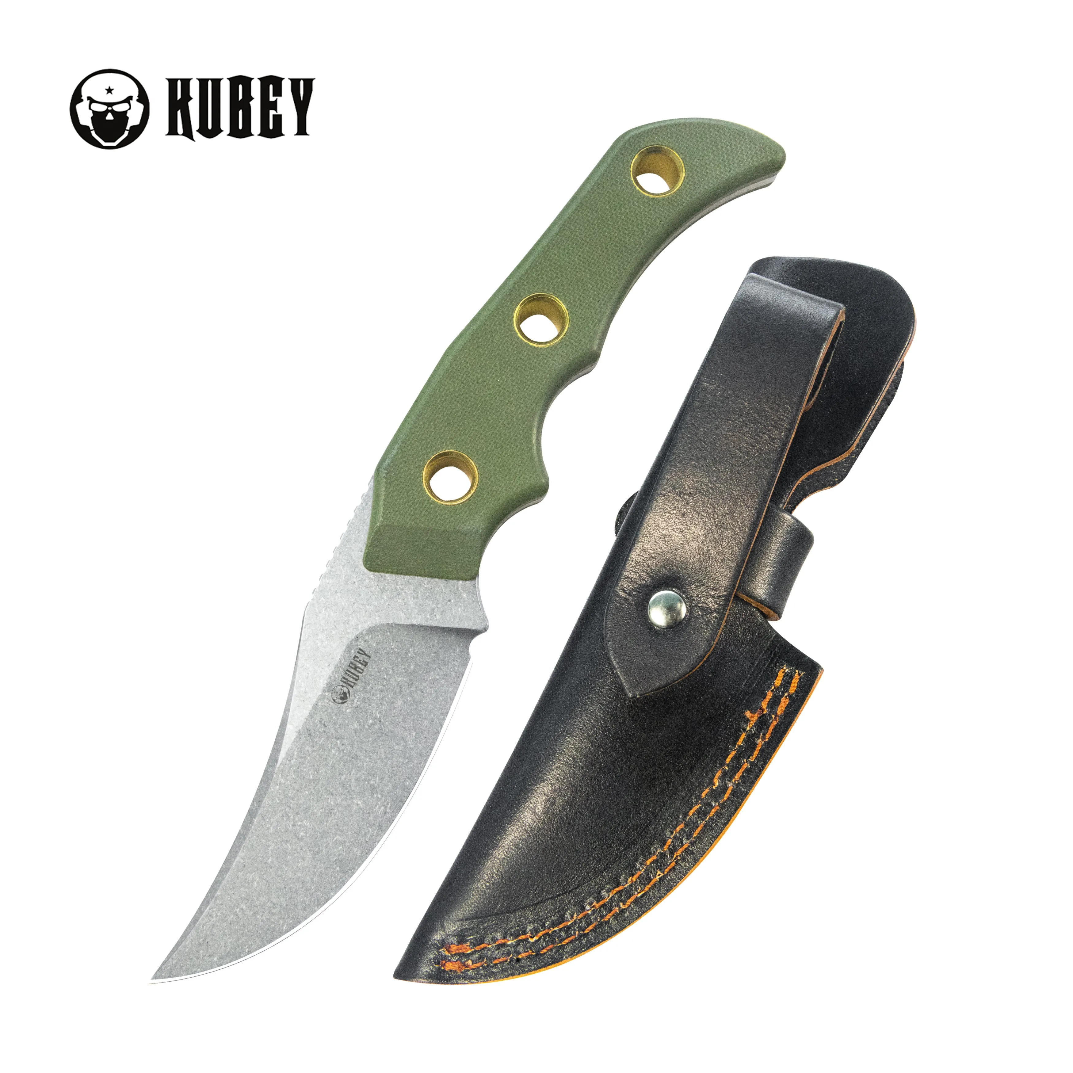 Mikkel Willumsen Design Blade Hunter Clip Point EDC Fixed Blade Knife Green G10 Handle 3.38 Beadblast 14C28N KU375C