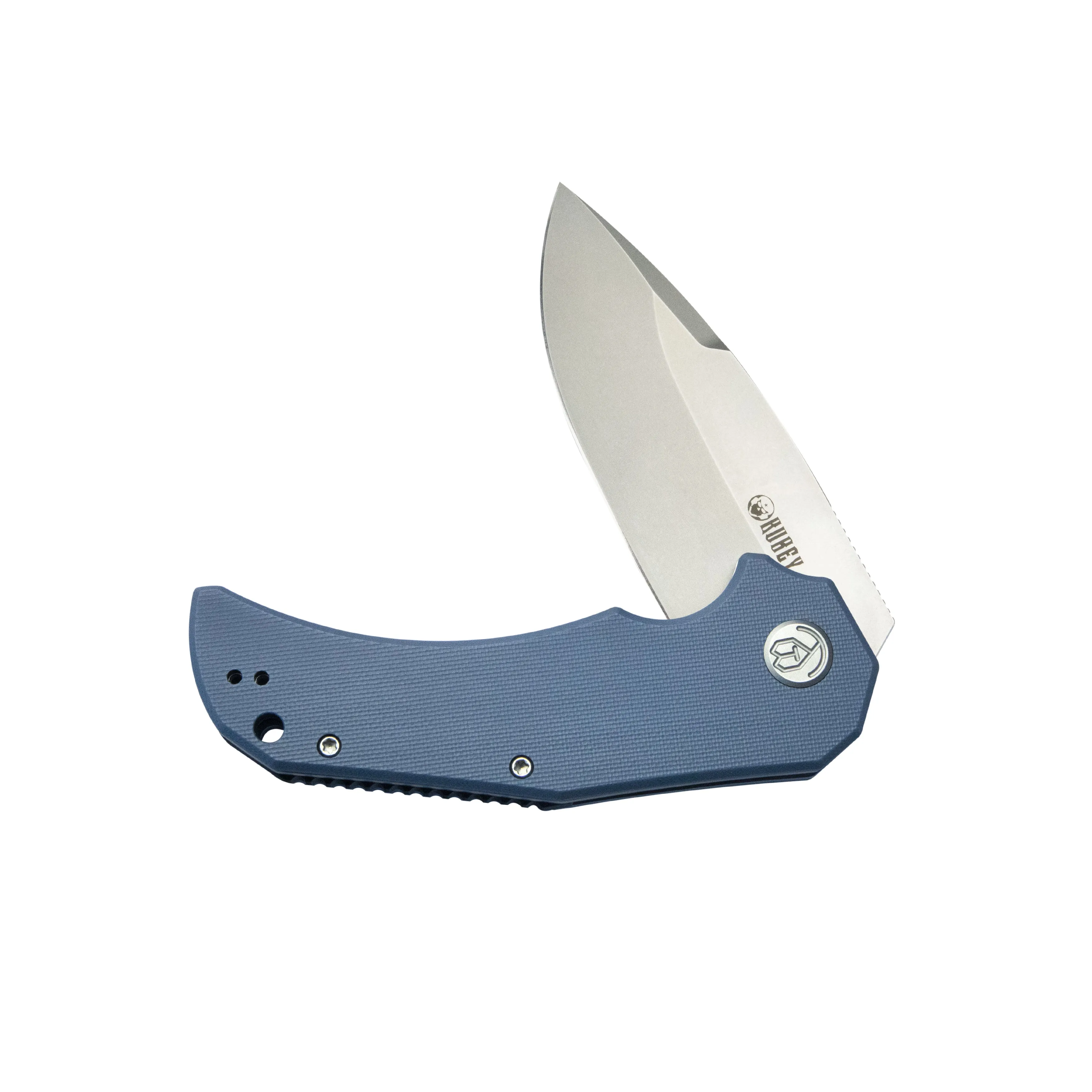 Mikkel Willumsen Design Bravo one Drop Point Outdoor Folding Camping Knife Blue G10 Handle 3.39 Beadblast AUS-10 KU319A