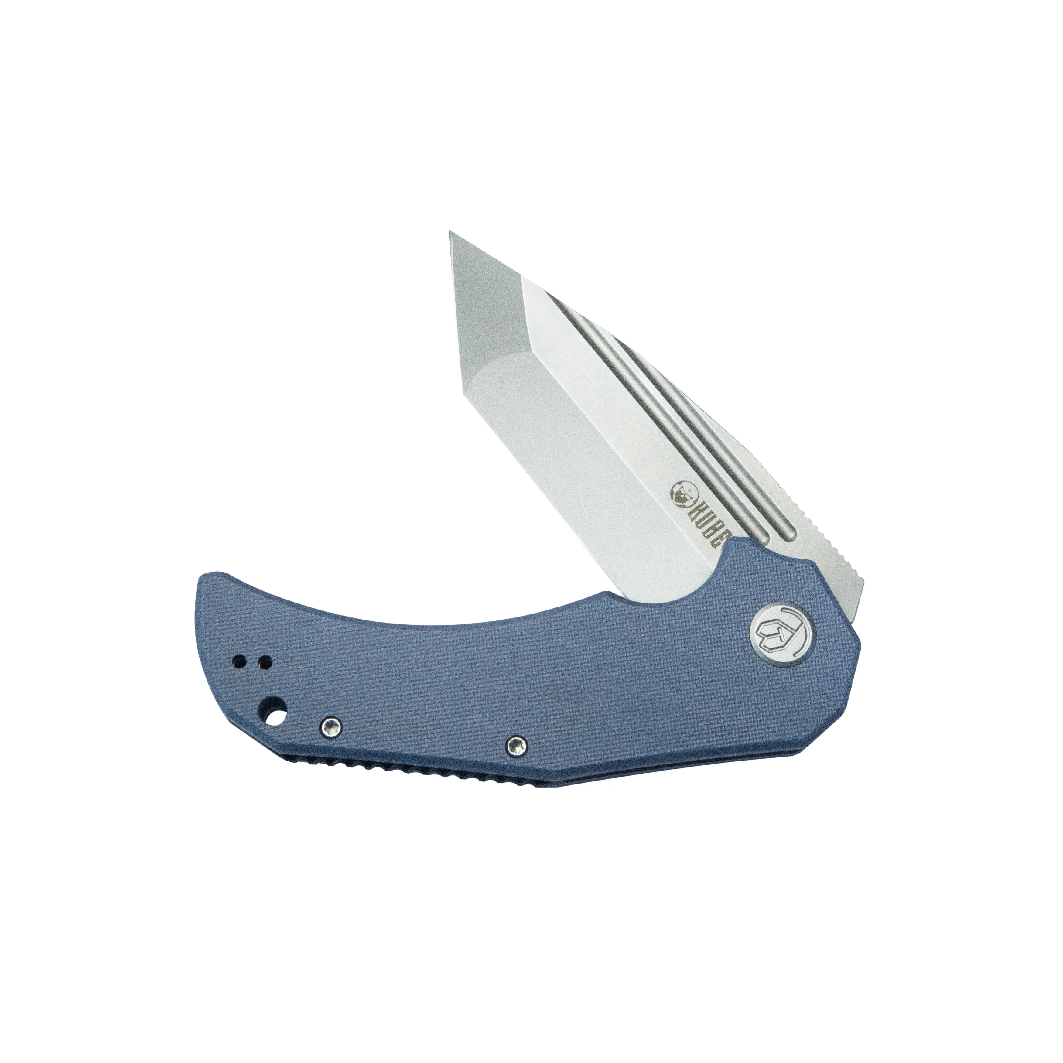 Mikkel Willumsen Design Bravo one Tanto Outdoor Folding Camping Knife Blue G10 Handle 3.39 Beadblast AUS-10 KU318E