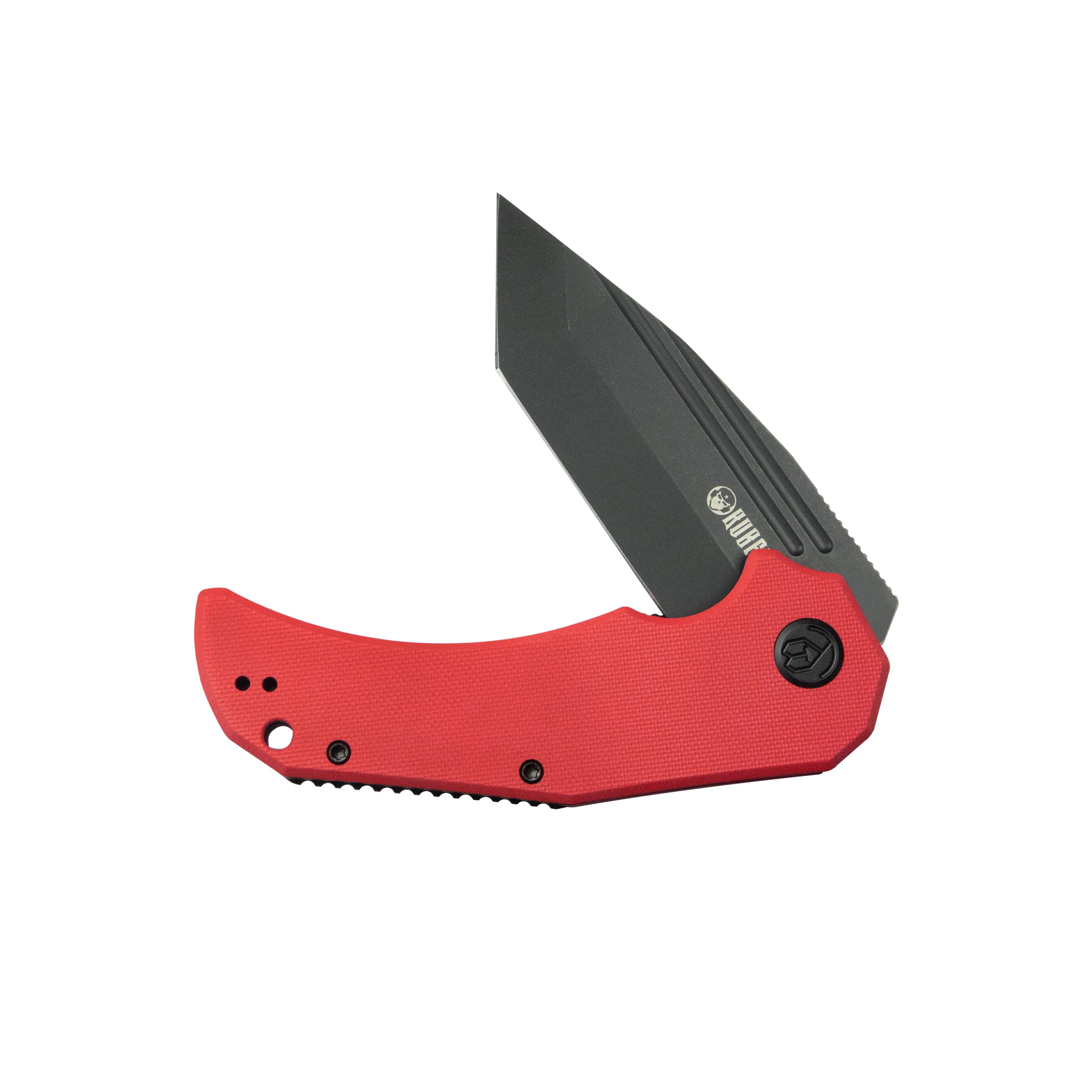 Mikkel Willumsen Design Bravo one Tanto Outdoor Folding Camping Knife Red G10 Handle 3.39 Blackwash AUS-10 KU318B