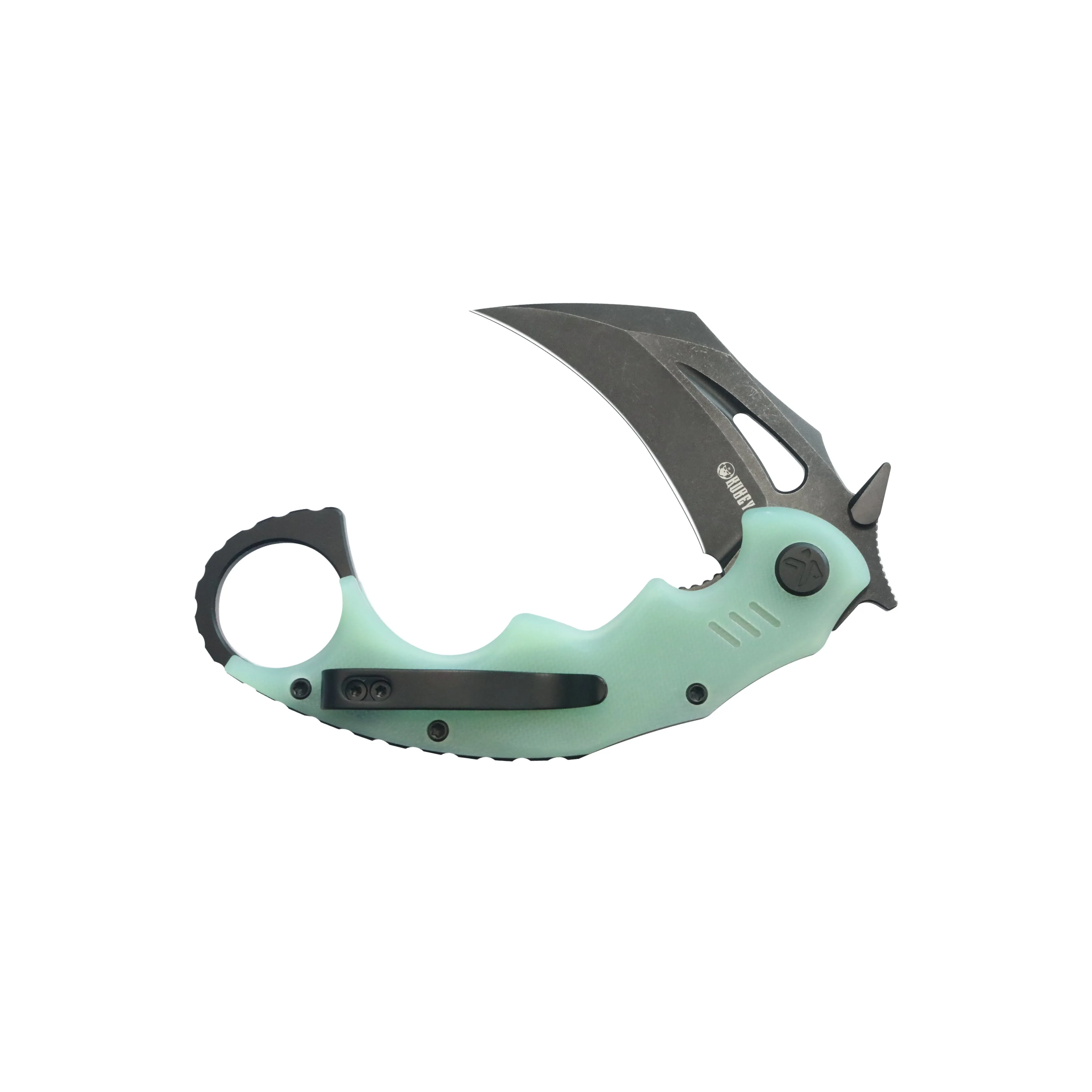 Mini Wrath Karambit Folding Knife Jade G-10 Handle 2.44 Blackwash 14C28N Blade KU262L