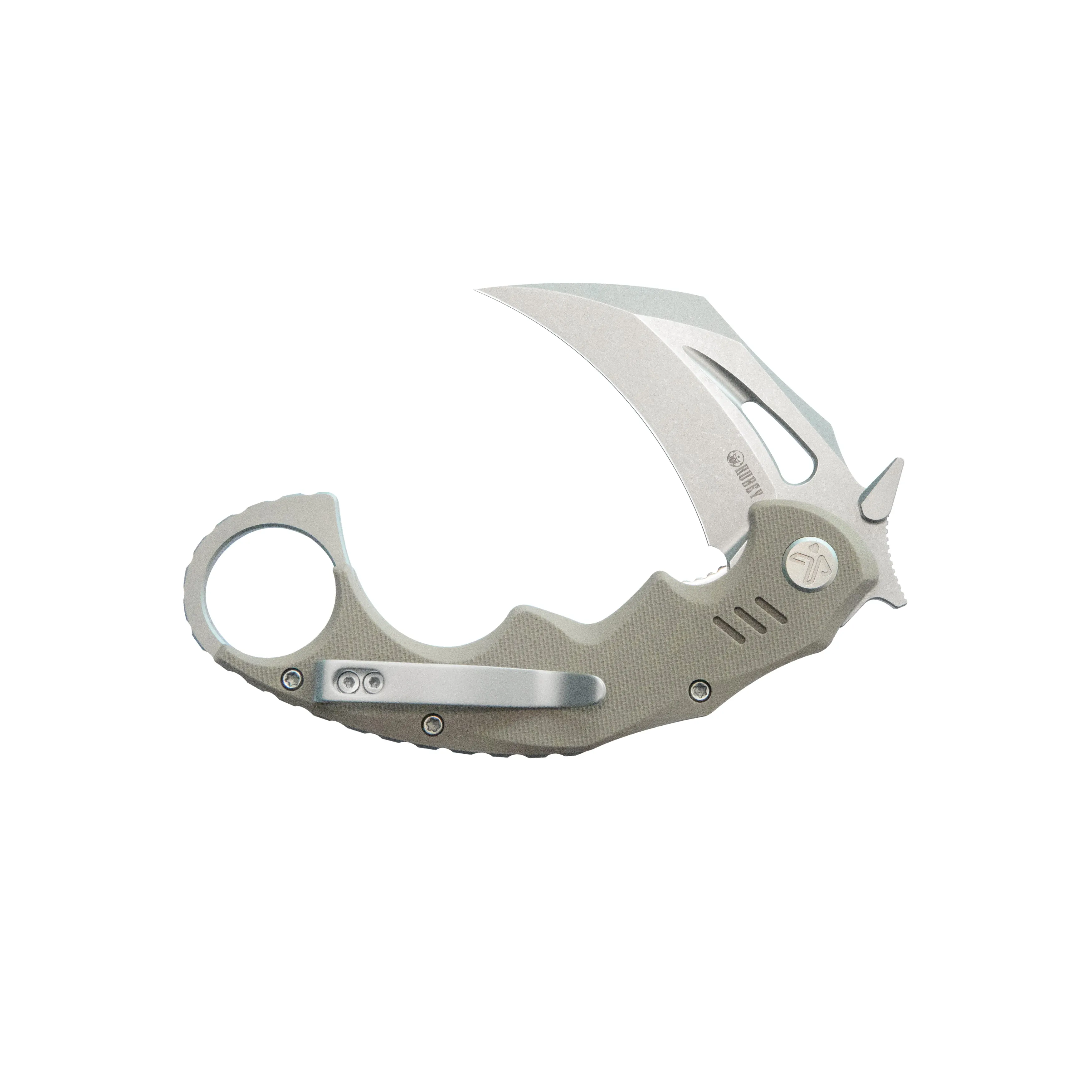 Mini Wrath Karambit Folding Knife Tan G-10 Handle 2.44 Beadblast 14C28N Blade KU262C