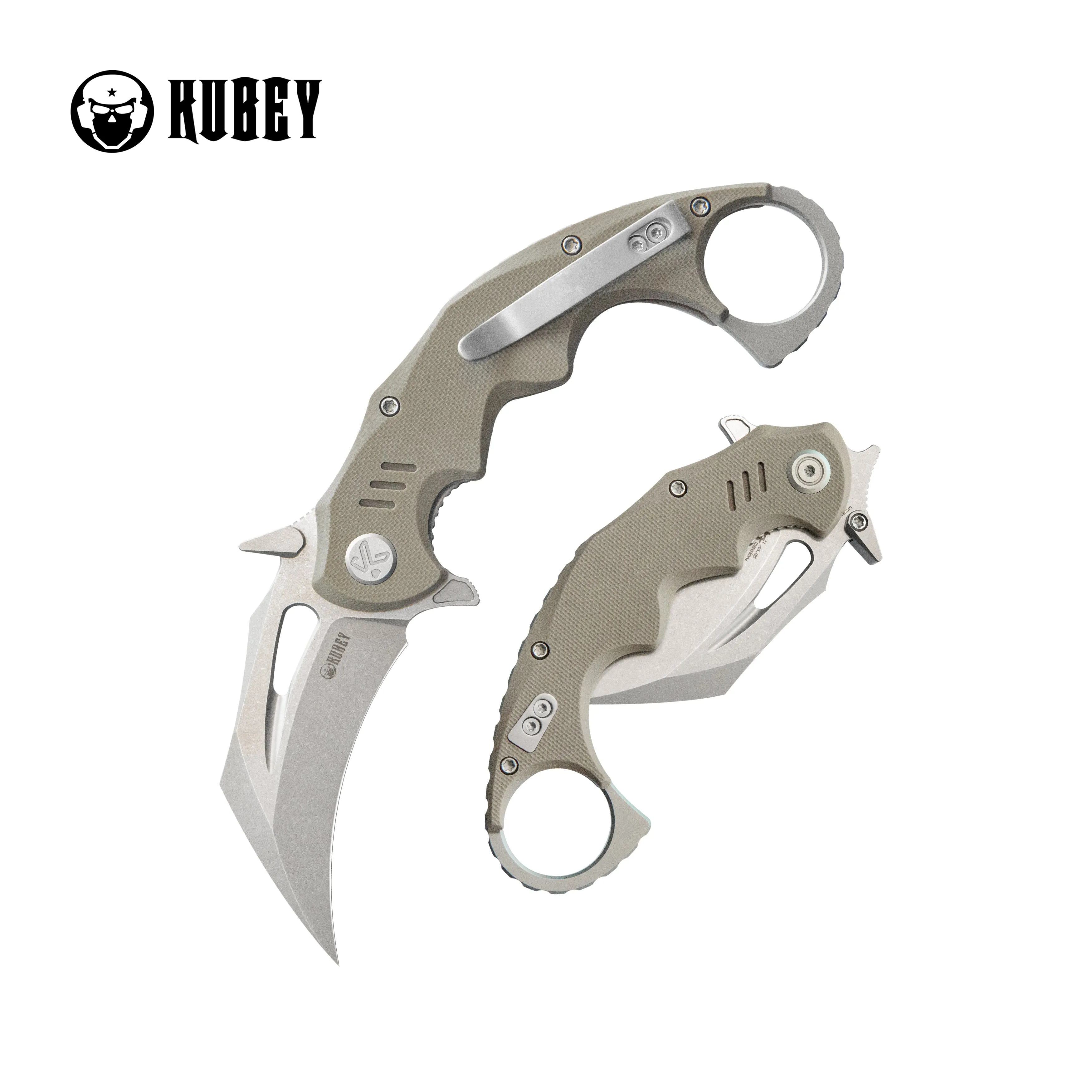 Mini Wrath Karambit Folding Knife Tan G-10 Handle 2.44 Beadblast 14C28N Blade KU262C