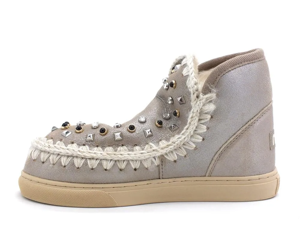 MOU Eskimo Sneaker Mixed Studs Stivale Pelo Pietre Stone Metal MU.FW111023B