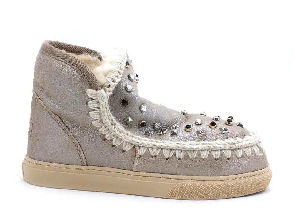 MOU Eskimo Sneaker Mixed Studs Stivale Pelo Pietre Stone Metal MU.FW111023B