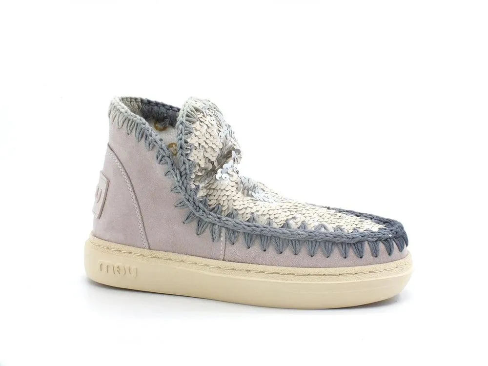 MOU Summer Eskimo Bold Suede Sequins Degraded Stitching Chalk MU.SW411002F