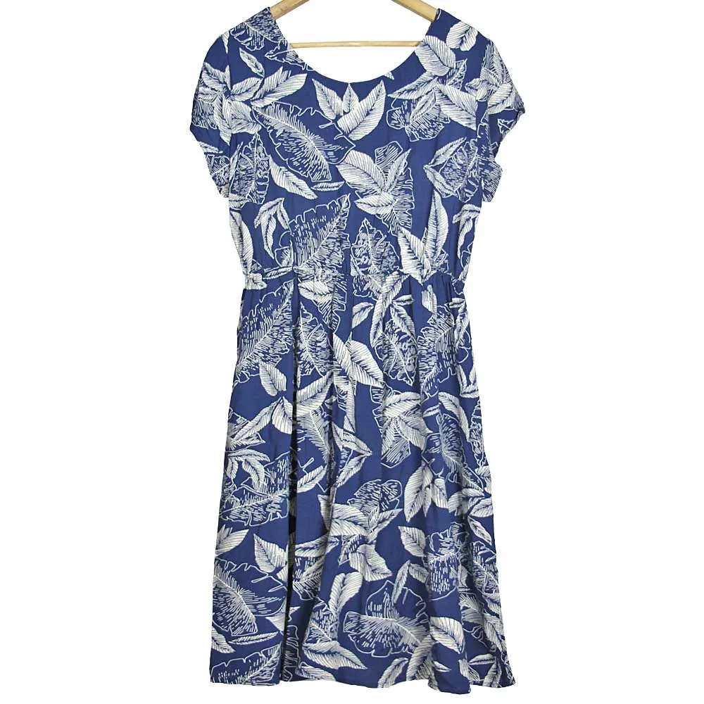 Navy Leaf Robyn Dress