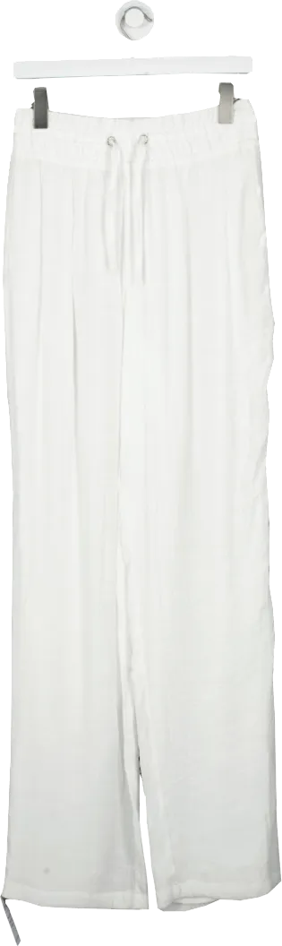 Noughts & Kisses White Linen Crepe Trouser UK M