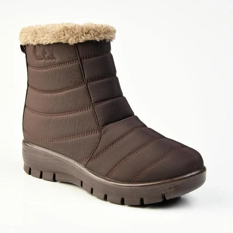 Pierre Cardin Claudia Eskimo Fur Collar Bootie - Chocolate