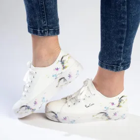 Pierre Cardin Fleurs 2 lace up sneaker - White Floral