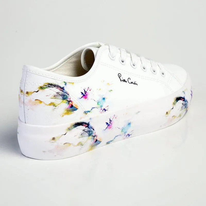 Pierre Cardin Fleurs 2 lace up sneaker - White Floral