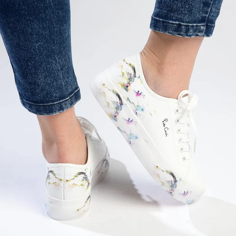 Pierre Cardin Fleurs 2 lace up sneaker - White Floral