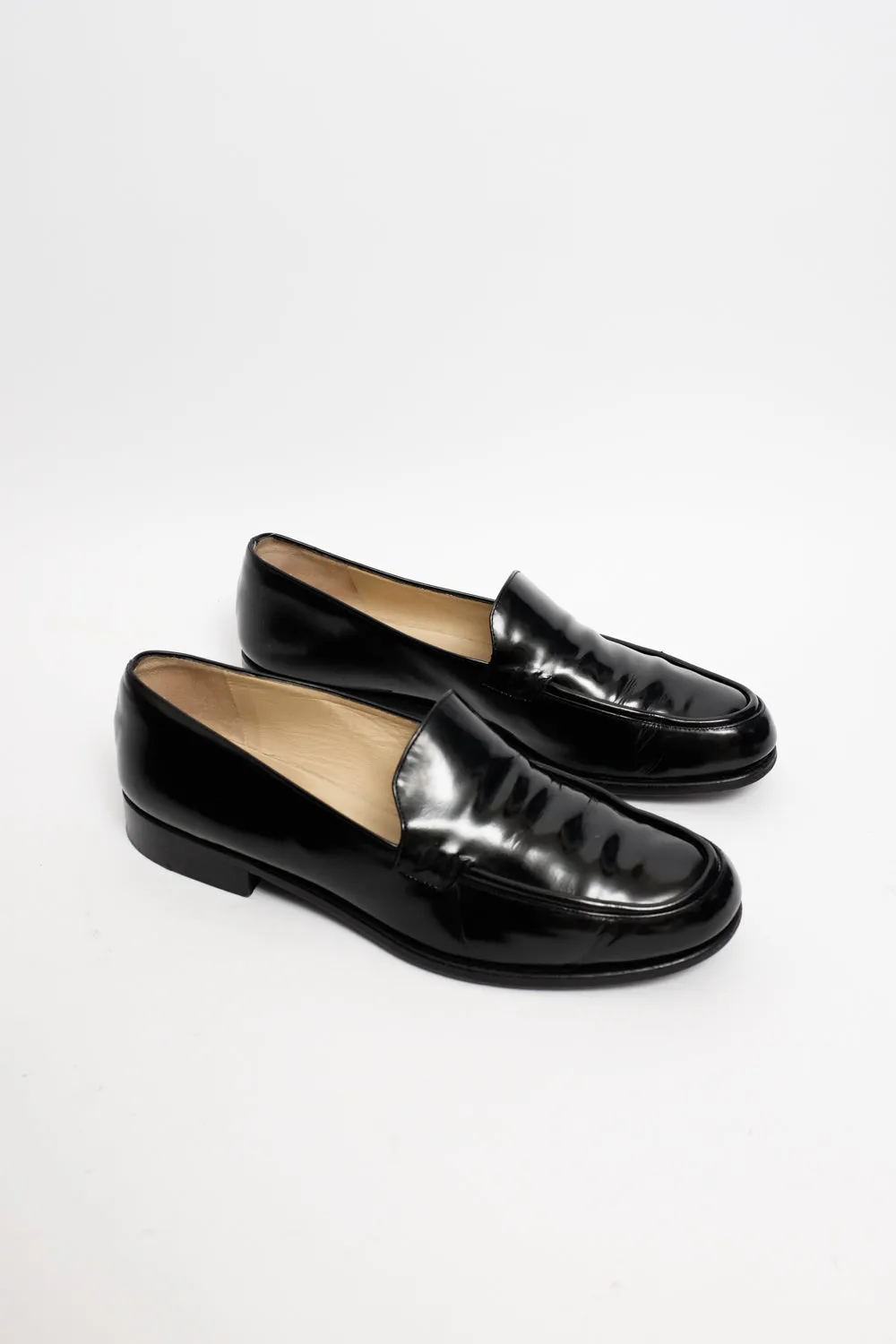 PRADA VINTAGE 40 41 LEATHER PENNY LOAFER