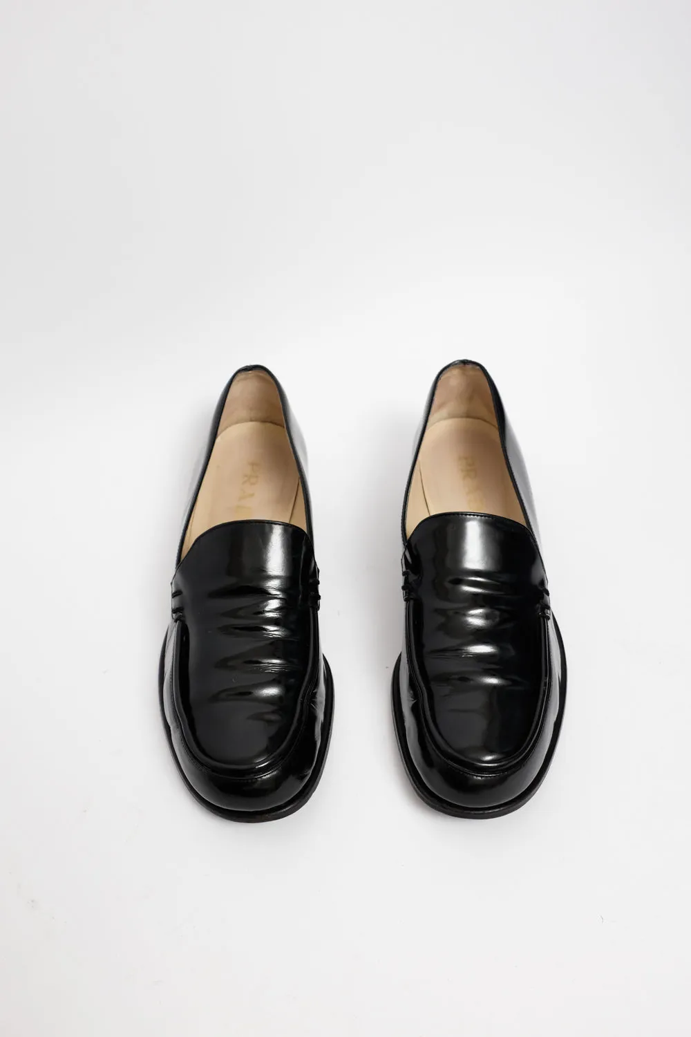 PRADA VINTAGE 40 41 LEATHER PENNY LOAFER