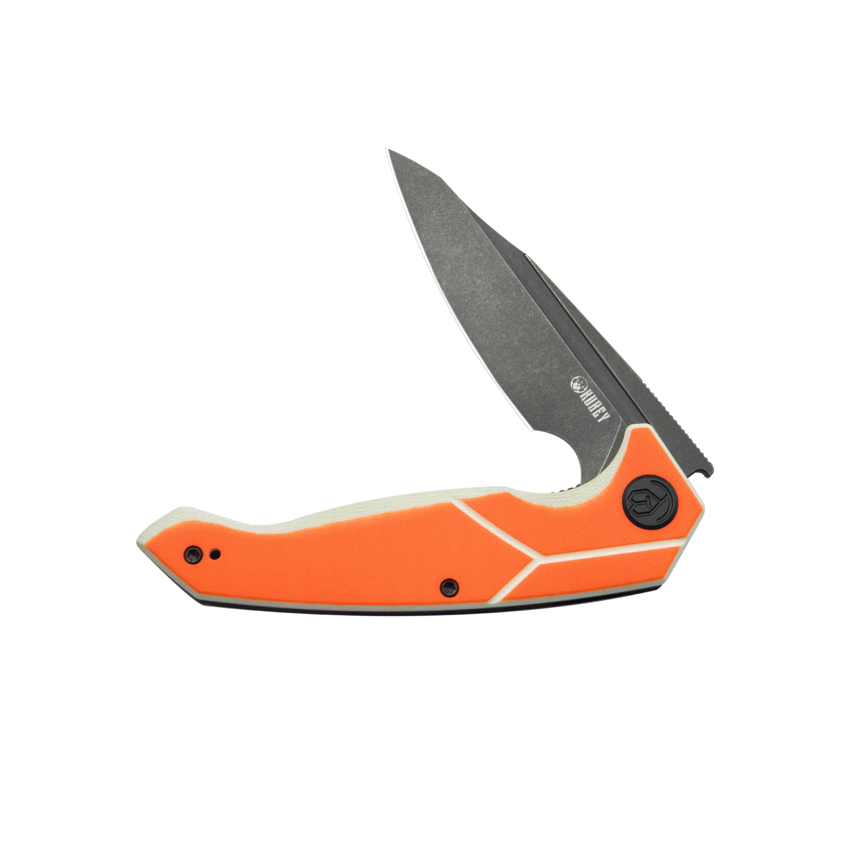 RBC-1 Outdoor Flipper Knife Orange White G10 Handle 3.46 Blackwash 14C28N KU373B