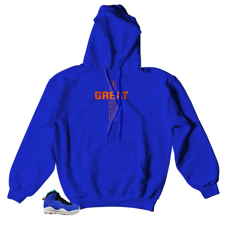 Retro 10 Tinker Hoody - Greatness Cross - Royal Blue