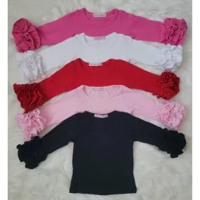 Solid Icing Ruffle Shirts