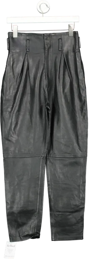 Song of Style Black Leather Trouser UK S