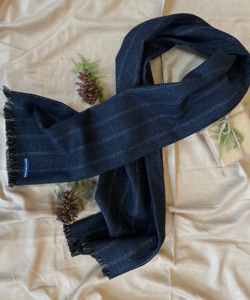 Space Blue Tweed Scarf