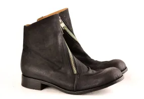 Black Canvas Spiral Zip Boot