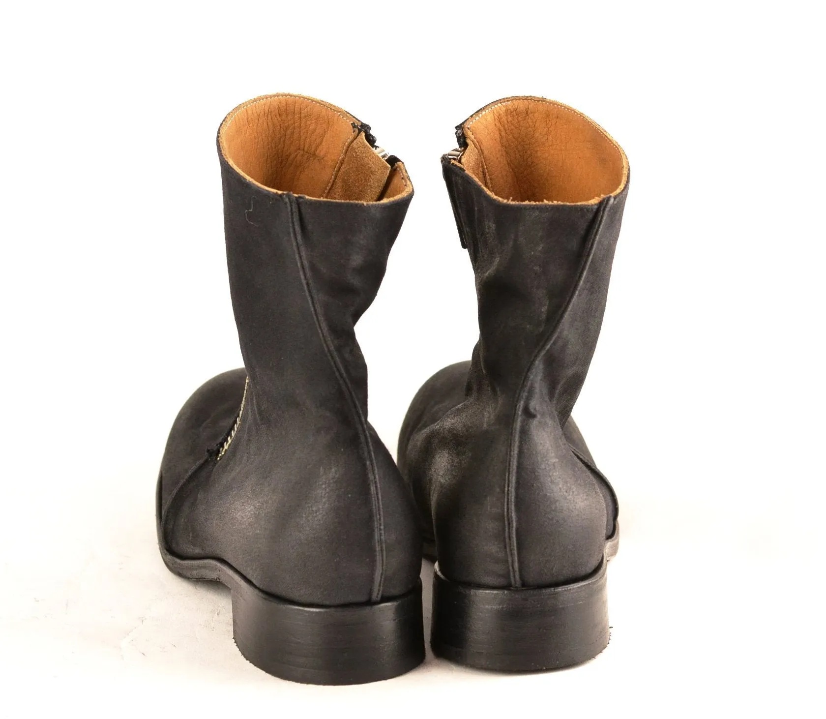 Black Canvas Spiral Zip Boot