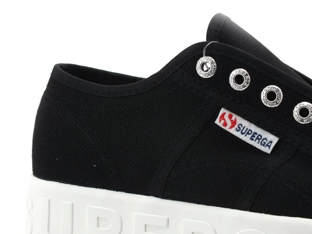 SUPERGA 2790 3D Lettering Sneaker Platform Donna Black S71183W