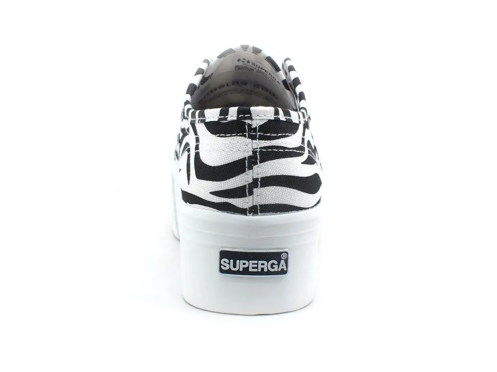 SUPERGA 2790 Print Sneaker Platform Big Zebra Black White S11317W