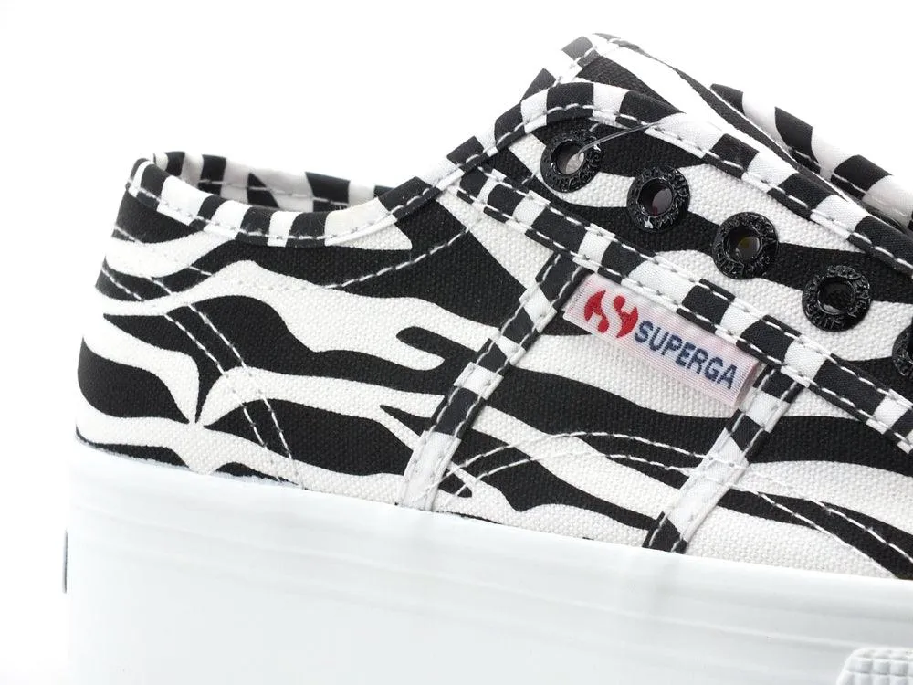 SUPERGA 2790 Print Sneaker Platform Big Zebra Black White S11317W