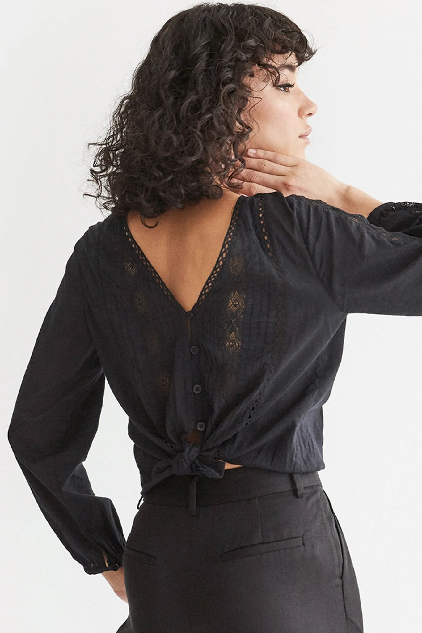 The Lace Button Up Blouse