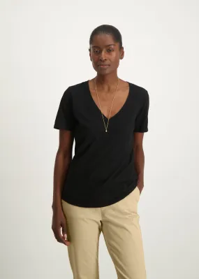 The Stella T-Shirt V-Neck - Black - 100% organic cotton GOTS