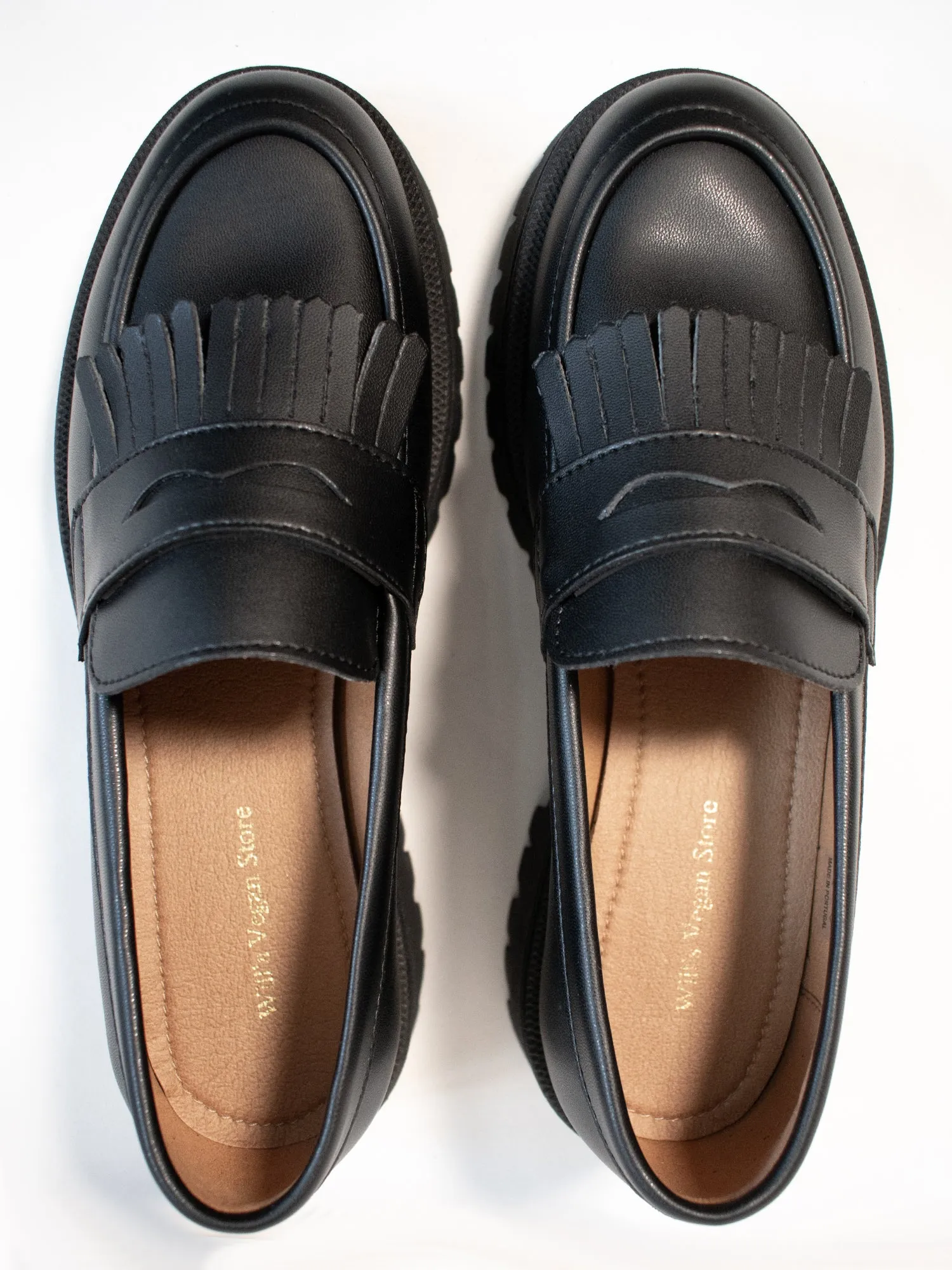 Track Sole Fringe Loafers