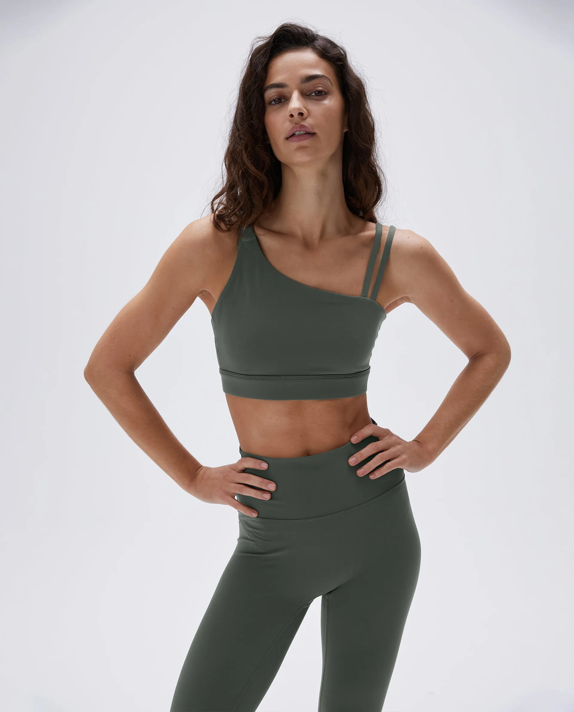 Ultimate Asymmetric Double Strap Bra - Sea Green