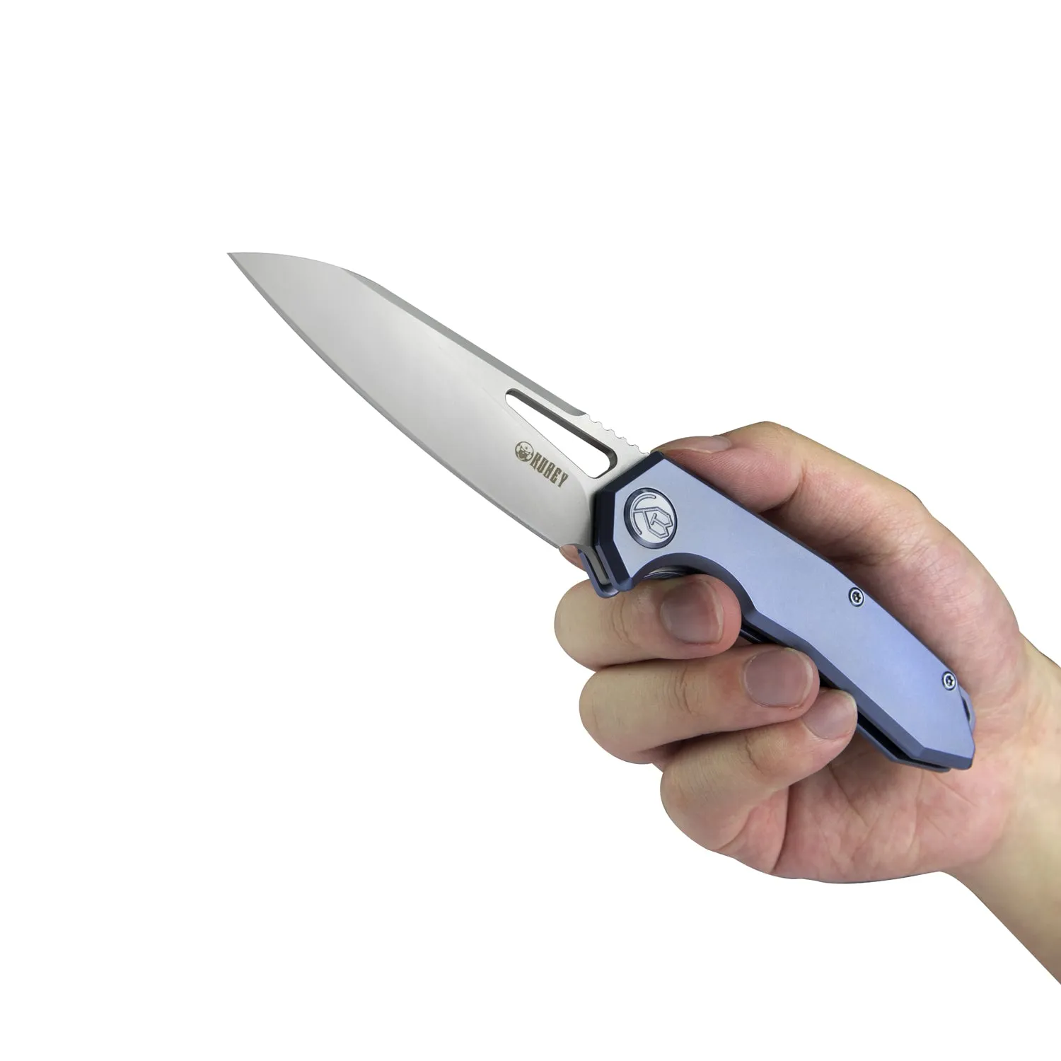 Vagrant Frame Lock Folding Knife Blue Titanium Handle (2.9 Sandblast CPM-S30V) KB284B