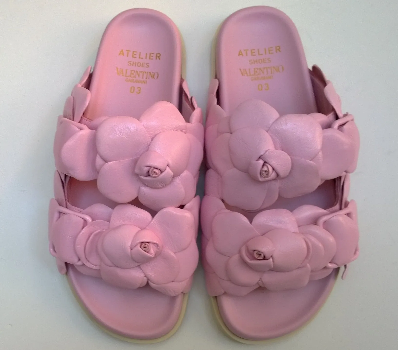 Valentino Garavani Atelier 03 Rose Edition Rosa Flower Petals Slides Sandals