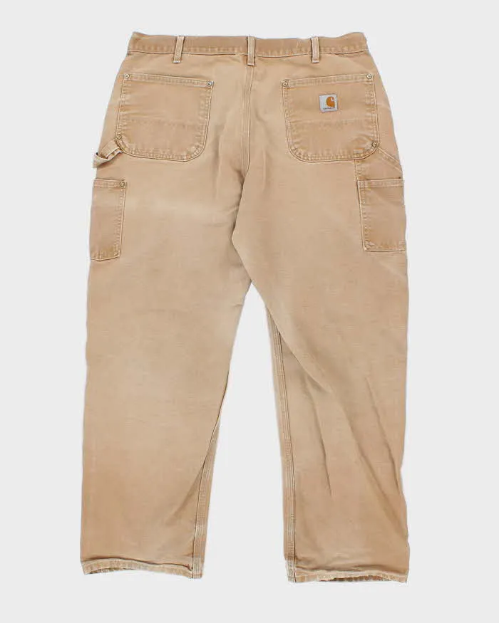 Vintage Carhartt Double Knee Faded Beige Workwear Trousers - W36 L30