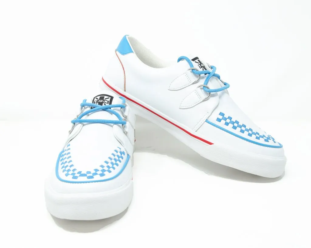 White TUKskin Red & Blue Trim Interlace Sneaker