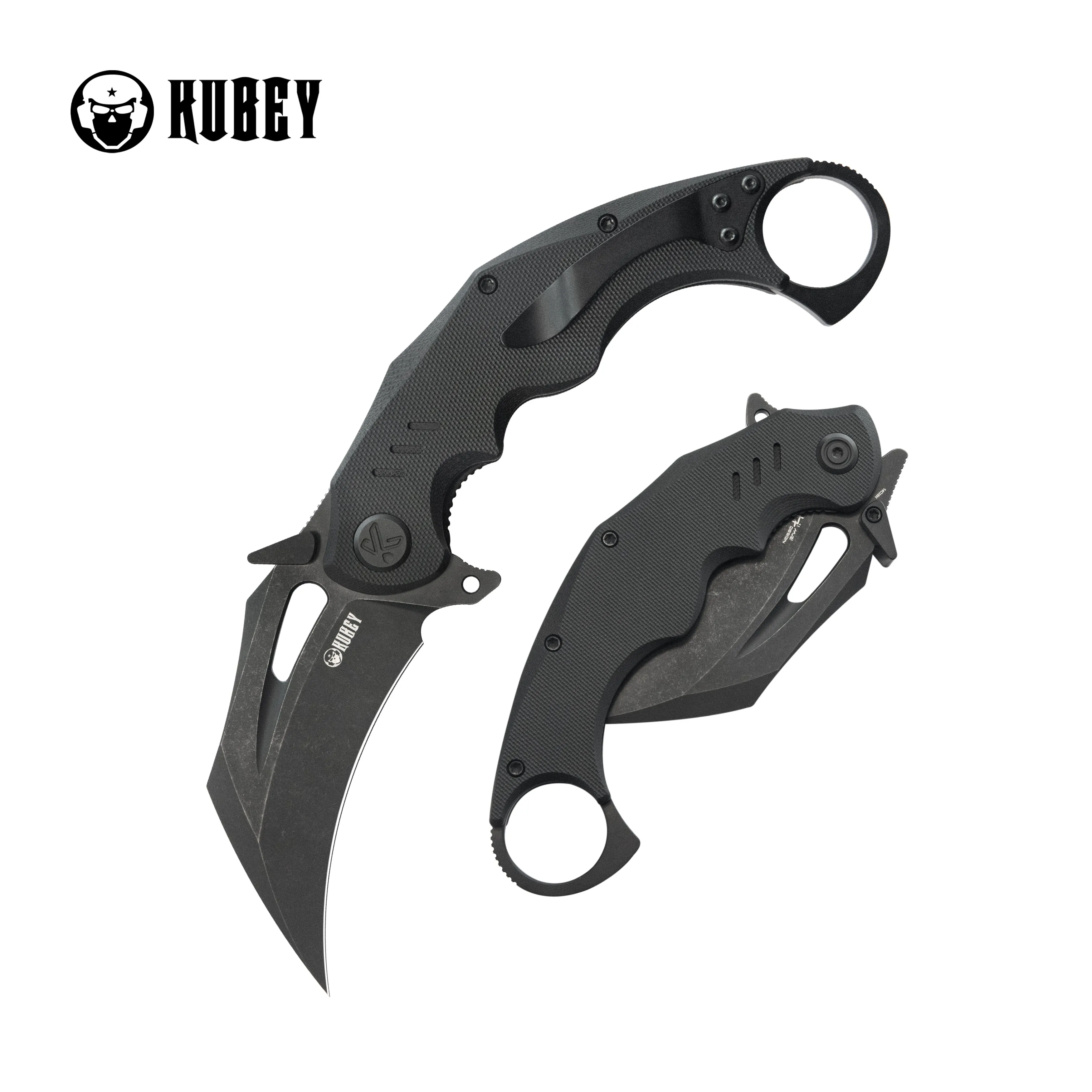 Wrath Karambit Folding Knife Black G-10 Handle 2.68 Blackwash 14C28N Blade KU261E