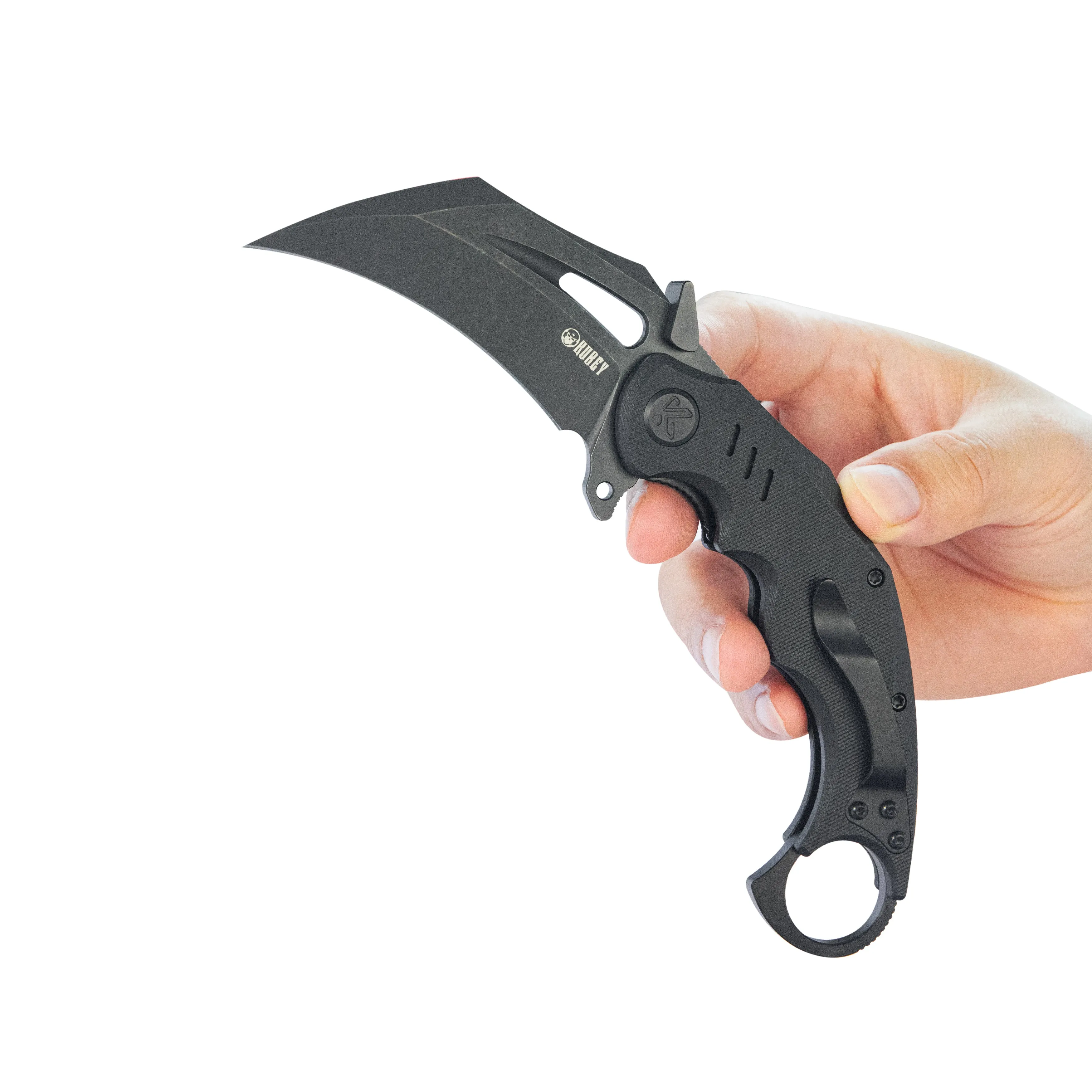 Wrath Karambit Folding Knife Black G-10 Handle 2.68 Blackwash 14C28N Blade KU261E