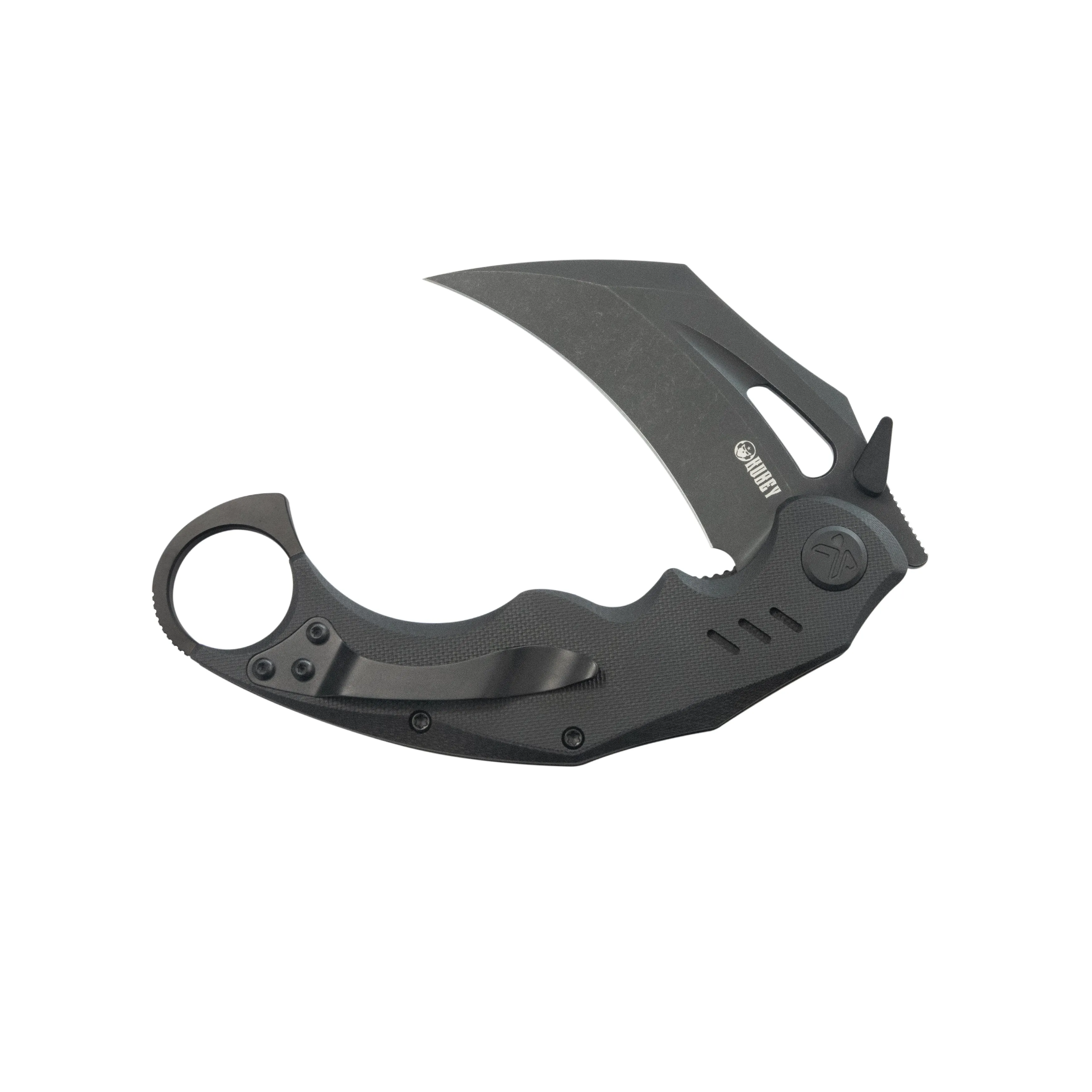 Wrath Karambit Folding Knife Black G-10 Handle 2.68 Blackwash 14C28N Blade KU261E